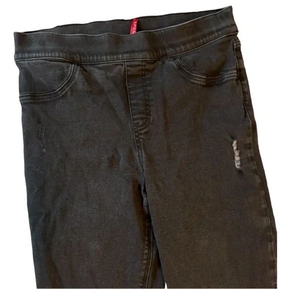 Spanx Distressed Jeggings, Black, Size Large - Picture 7 of 11